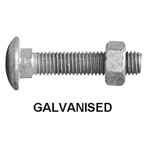 6mm Diameter Cup Head Bolts Galvanised